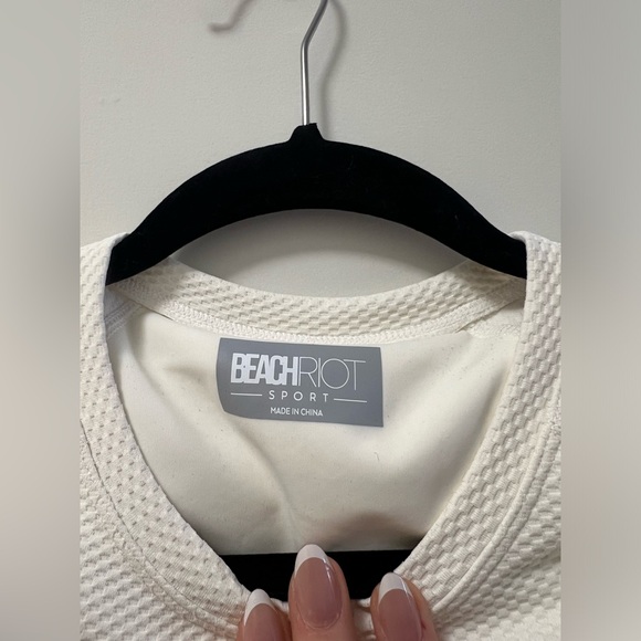 Beach Riot Sport crop top, waffle (White, S) - Picture 3 of 4